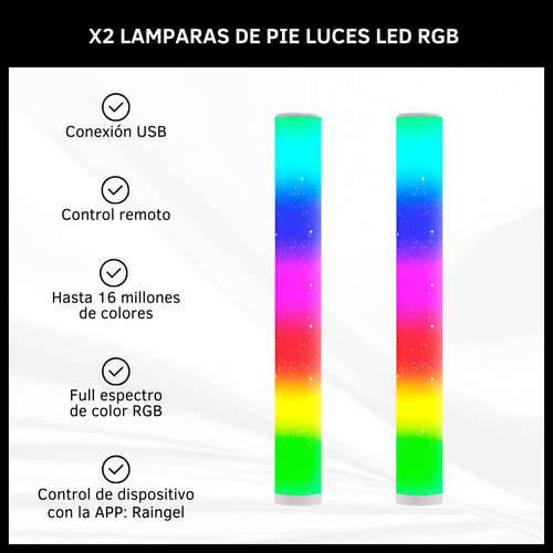 Lámpara Luces Led Rgb Audiorítmicas Usb App Control Remoto