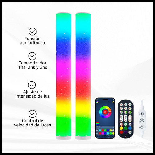 Lámpara Luces Led Rgb Audiorítmicas Usb App Control Remoto
