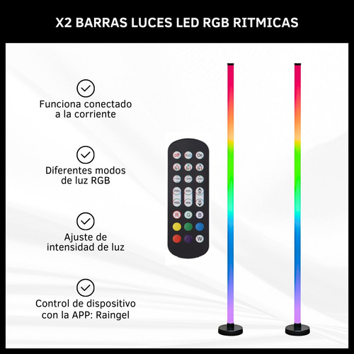 Lámpara Led Rgb Barra Esquinero Luces Función Audiorítmica Rgb Blanco