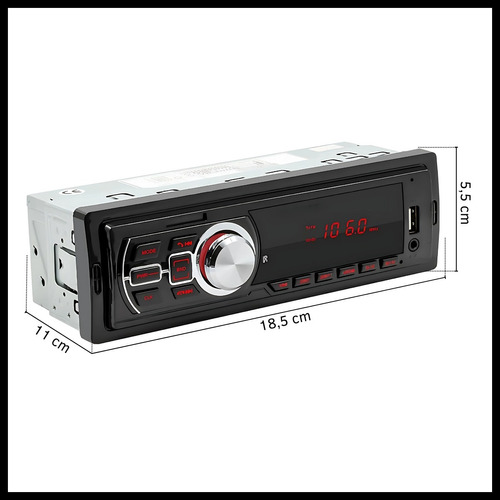 Estéreo Auto Frente Desmontable Fm Usb Aux Control Remoto