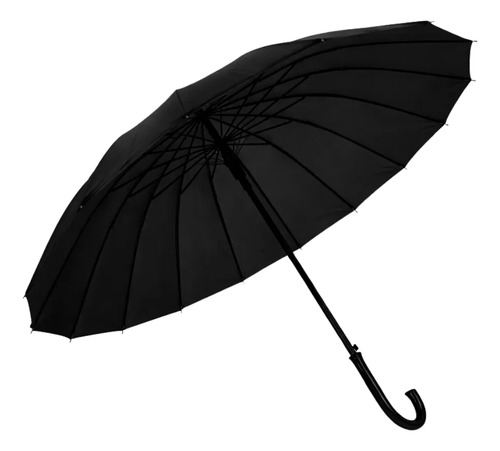 Paraguas Sombrilla Semi Automático Reforzado Para Lluvia Negro Liso