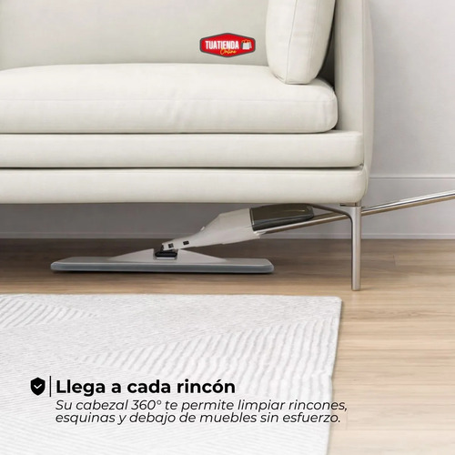 Mopa Trapeador Spray Rociador Lampazo De Mano Limpiador Piso Blanco
