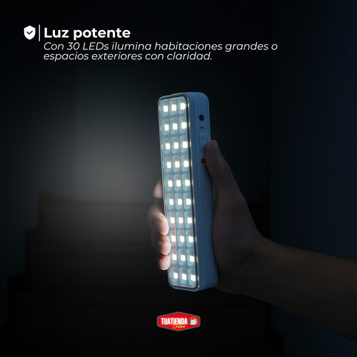 Luz De Emergencia 30 Leds Batería Recargable Portátil Blanco