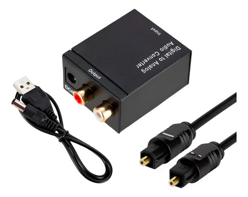 Adaptador Conversor De Audio Digital Toslink A Analógico Rca