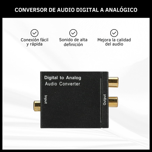 Adaptador Conversor De Audio Digital Toslink A Analógico Rca