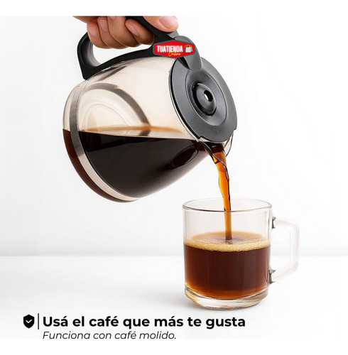 Cafetera De Filtro Eléctrica 6 Tazas Semi Automática 650w Negro
