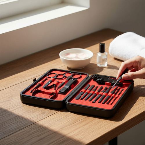 Set Manicura Pedicura 17 Piezas En Estuche Kit Para Uñas