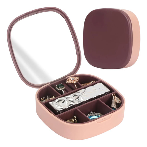 Alhajero Joyero Organizador De Joyas Espejo Portátil Viajes