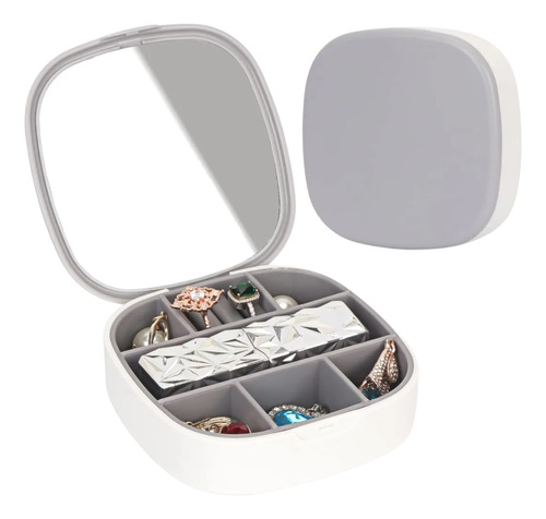 Alhajero Joyero Organizador De Joyas Espejo Portátil Viajes