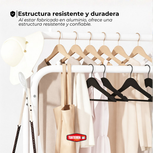 Perchero Doble Barral Exhibidor Zapatero Organizador Ropa