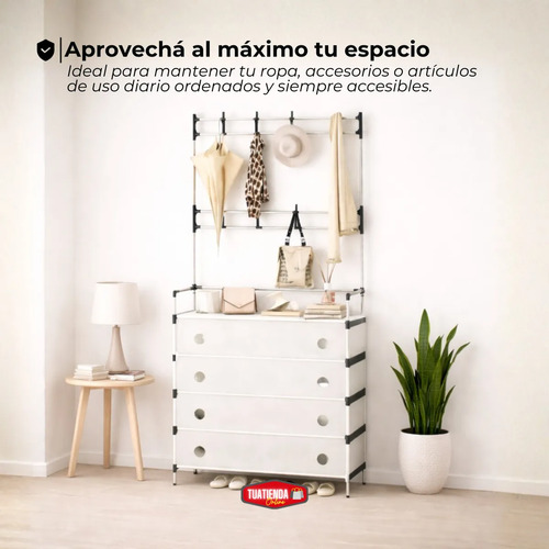 Organizador Perchero Zapatero Multifuncional Zapatillas Cromado