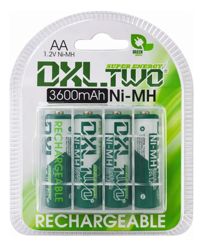 Pilas Aa Recargables Ni-mh 3600mah Pack X4 Cilíndricas 1.2v