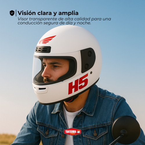 Casco Moto Integral Halcon H5 Con Ventilación Polipropileno