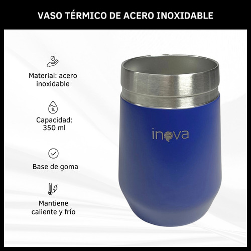 Vaso Térmico Con Tapa Acero Inoxidable 350ml Antideslizante 