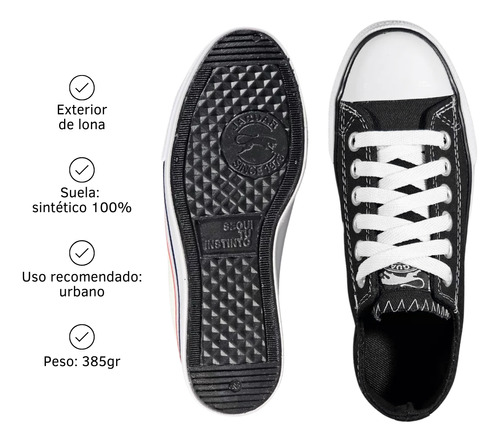 Zapatillas Tela Lona Plataforma Urbanas Unisex Jaguar 8010