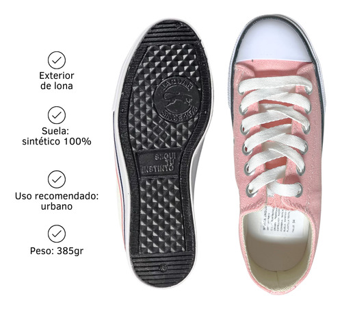 Zapatillas Tela Lona Plataforma Urbanas Unisex Jaguar 8010