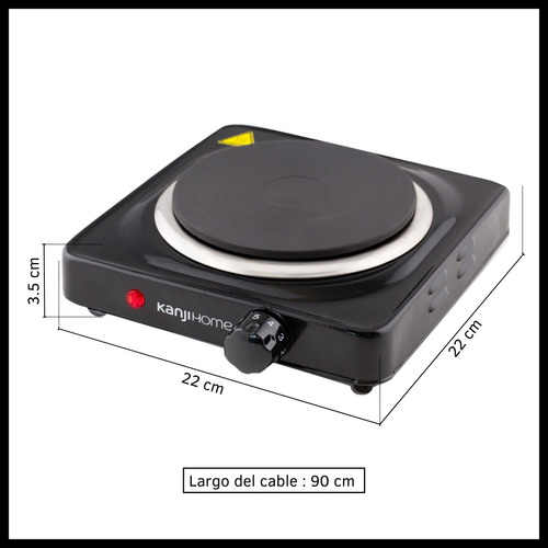 Anafe Eléctrico Simple 1000w 5 Potencias De Acero Forjado