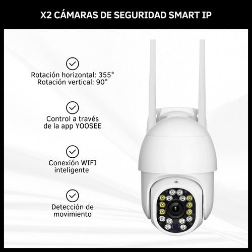 Cámaras De Seguridad Smart Ip 1080p Wifi Visión Nocturna X2