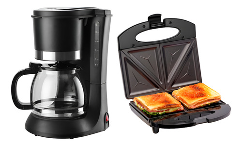 Combo Cafetera Semi Automática Y Sandwichera Eléctrica 700w