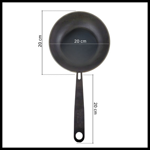 Sartén De Hierro 20 Cm Antiadherente Parrilla Cocina Horno Negro