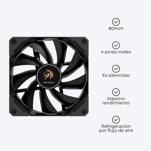 Ventilador Cooler Computadora Gabinete 80mm Sin Leds
