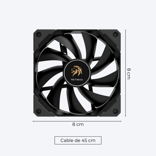 Ventilador Cooler Computadora Gabinete 80mm Sin Leds