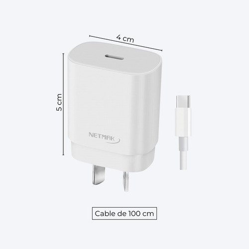 Cargador Cabezal Cable Usb Tipo C A C Carga Rápida 30w