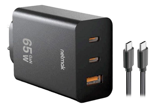 Cargador Carga Ultra Rápida 65w Cable Usb-c Adaptador Triple
