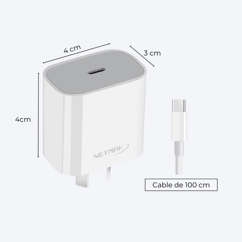 Cargador Adaptador Carga Rápida 20w Con Cable Usb Tipo C
