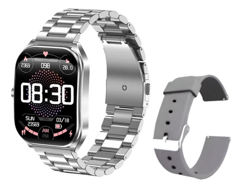 Reloj Smartwatch Táctil Malla De Acero Silicona Sumergible