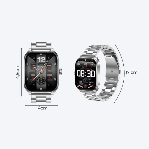 Reloj Smartwatch Táctil Malla De Acero Silicona Sumergible