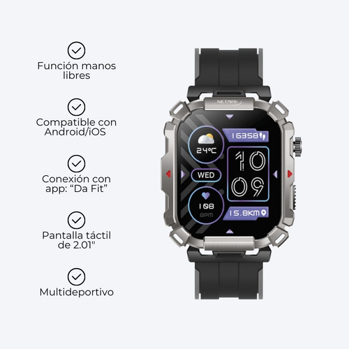 Smartwatch Reloj Inteligente Pantalla 2,01 Táctil Sumergible