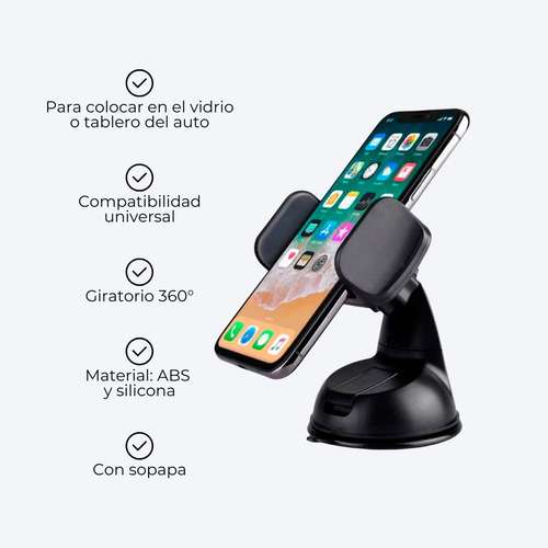 Soporte Celular Auto Sopapa Tablero Universal Giratorio 360°