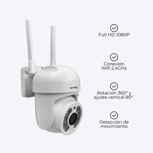 Cámara De Seguridad Ip Visión Nocturna 360° Exterior Full Hd