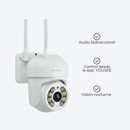 Cámara De Seguridad Ip Visión Nocturna 360° Exterior Full Hd