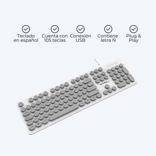 Kit Combo Teclado Y Mouse Con Cable Usb Español Pc Notebook