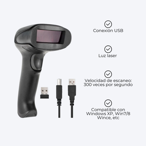 Lector Codigo De Barras Inalámbrico Escaner Laser 1d Usb