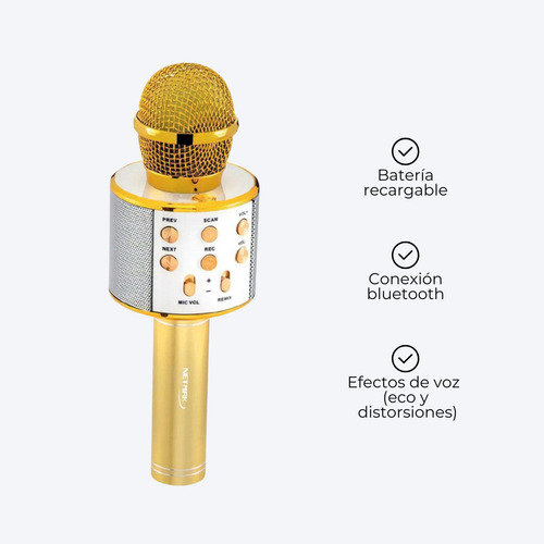 Micrófono Karaoke Bluetooth Parlante Inalámbrico Efecto Voz