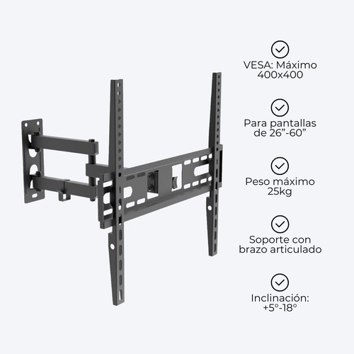 Soporte Para Tv Brazo Articulado Móvil De 26 A 60 Pulgadas