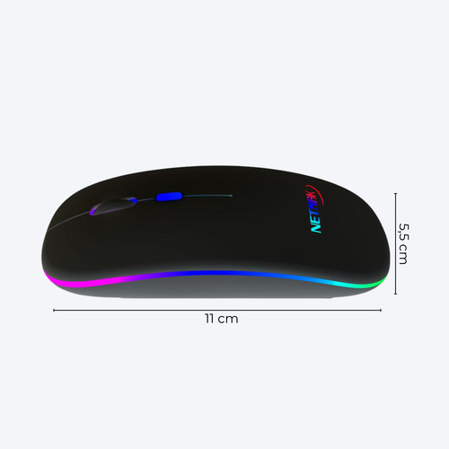 Mouse Inalámbrico Recargable Luz Led Rgb Silencioso Portátil