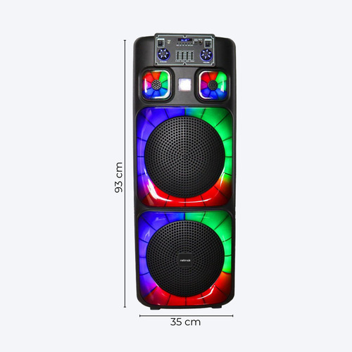 Parlante Inalámbrico Bluetooth Luces Rgb Micrófonos Karaoke Negro