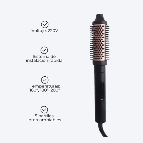 Cepillo Modelador Ondulador De Pelo Multifunción 5 En 1