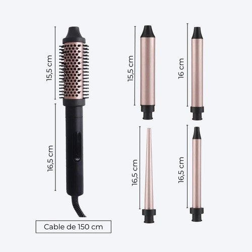 Cepillo Modelador Ondulador De Pelo Multifunción 5 En 1
