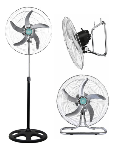 Ventilador Om 3 En 1 Pared/piso 3 Velocidades Metal 50cm