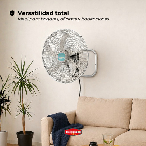 Ventilador Om 3 En 1 Pared/piso 3 Velocidades Metal 50cm