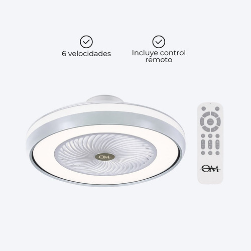 Ventilador De Techo Luz Led 70w Control Remoto 6 Velocidades