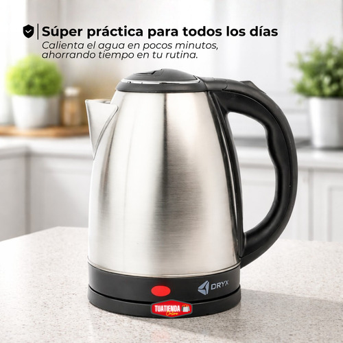 Pava Eléctrica Jarra Acero Inoxidable 2 Lts Corte Automatico