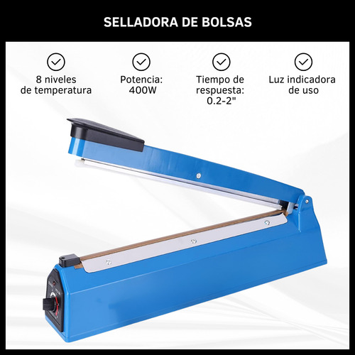 Selladora De Bolsas 30cm Oryx Ox300 Potencia Regulable  Celeste