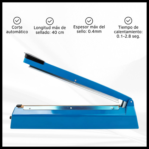 Selladora De Bolsas 40cm 8 Niveles Con Regulador Progresiva  Azul