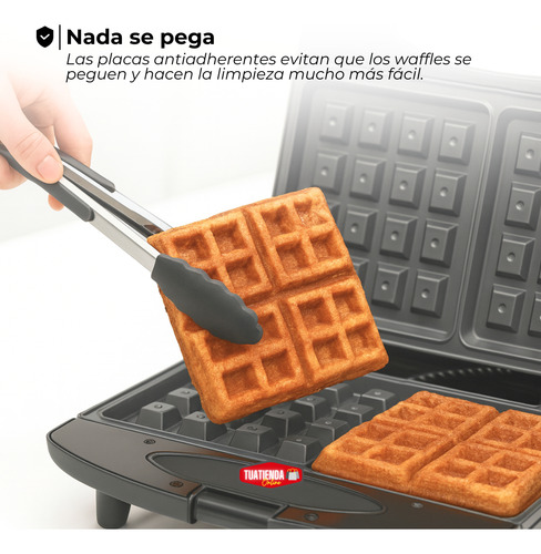 Waflera Electrica Oryx S1807 Teflon Antiadherente 750w  Negro